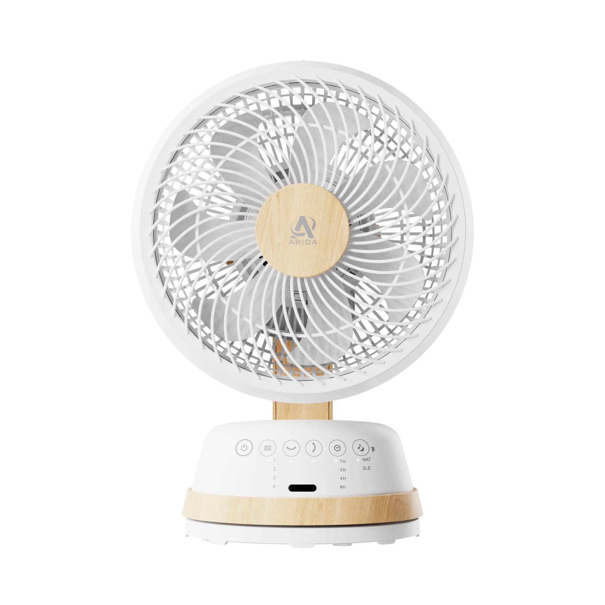 Arida Breeze powerful and quiet table fan (white/dark)