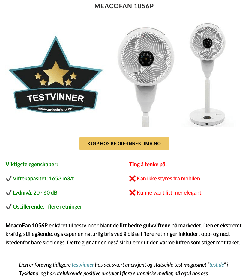 vifte best i test meacofan 1056p